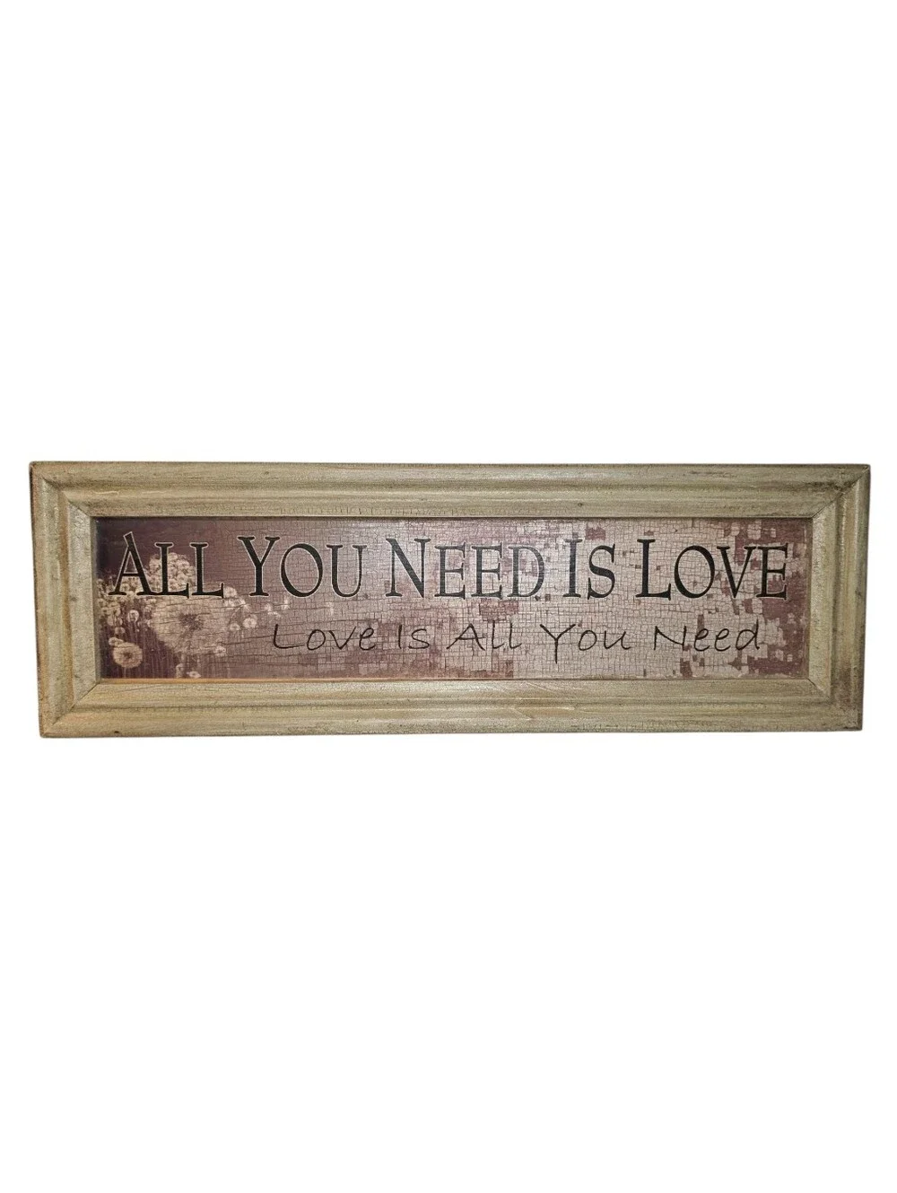 Beatles All You Need Is Love Lyric Rustic Weathered Wood Home Decor Wall Art